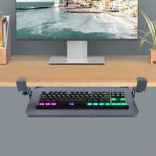 Keyboard Tray Keyboard Holder Keyboard Drawer - Black - View 7