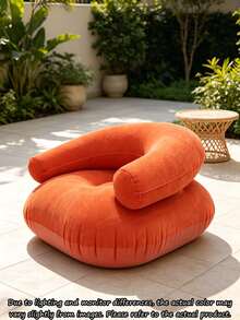 5/1pc Portable Inflatable Armrest Slouchy Sofa, Soft Flocked Inflatable Chair, Multi-Color Lightweight Foldable Outdoor Inflatable Lounge Chair, Suitable For Camping, Picnic, Beach, Dorm, Back To School, Indoor Reading And Relaxation, Easy To Inflate And Deflate Leisure Furniture - Multicolor - View 14