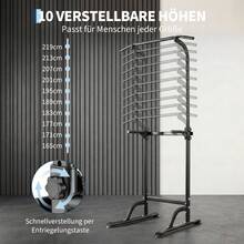 Power Tower Dip-Station & Klimmzugstange – höhenverstellbar für Zuhause, Multifunktions-Kraftstation für Klimmzüge, Dips, Liegestütze – bis 150 kg belastbar - Schwarz - Übersicht 4