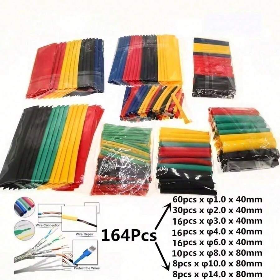 Heat Shrink Tubing Kit EVA Material, Heat Resistant Tubing Heat Shrink Packaging, Perfect For Electrical Insulation, Repair And Wire Connection Sleeving - Multicolor - View 1