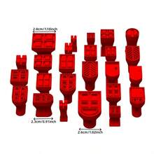 Set 25 Stempel dan Cetakan Tanah Liat Plastik, Termasuk Pola Kotak-kotak, Cocok untuk Tanah Liat Lunak, Lilin, Kerajinan Resin - Stempel Keramik DIY, Digunakan untuk Scrapbooking, Pembuatan Kartu Ucapan, Stempel Segel Lilin, Kompatibel dengan Keramik, Resin, dan Tanah Liat - set putih 25 buah - View 4