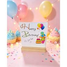 2D Flat Acrylic "Happy Birthday" Festive Decor, With Contrasting Color Artistic Lettering And Colorful Birthday Illustrations To Convey Joyful Blessings, Lively And Vibrant Style Suitable For Parties And Home Scenes, For Friends, Family And Colleagues, As A Birthday Gift To Convey Happiness And Good Wishes, Please Remove Protective Film Before Use - A - View 2
