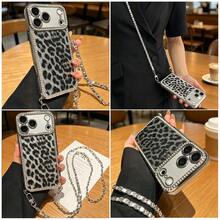 1件裝 水鑽時尚豹紋鍍金手機保護殼，適用於 iPhone 17/18 Pro/11 Pro Max/12/Phone 12 Pro/11 Pro Max/12/12 Pro/12 Pro Max/13/13 Pro/13 Pro Max/14/14 Pro/16 Plus/14 Pro Max/15/15 Pro/15 Plus/15 Pro Max/16/16 Pro/16 Pro Max/16 Plus - 彩色 - 查看 2