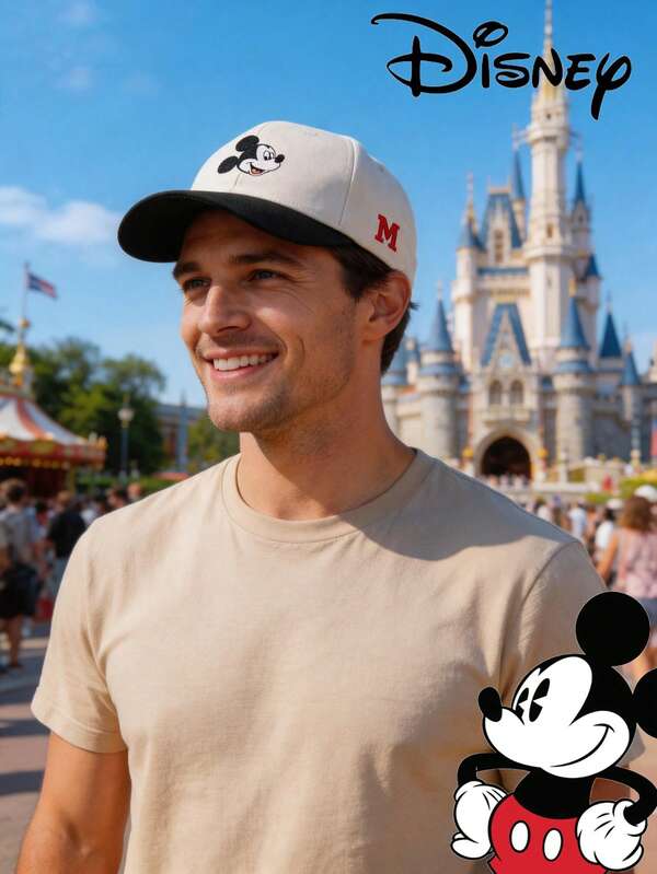 Disney 米奇棒球帽，中性款，防曬，可調節，旅行徒步海灘帽，度假帽，運動帽，禮物