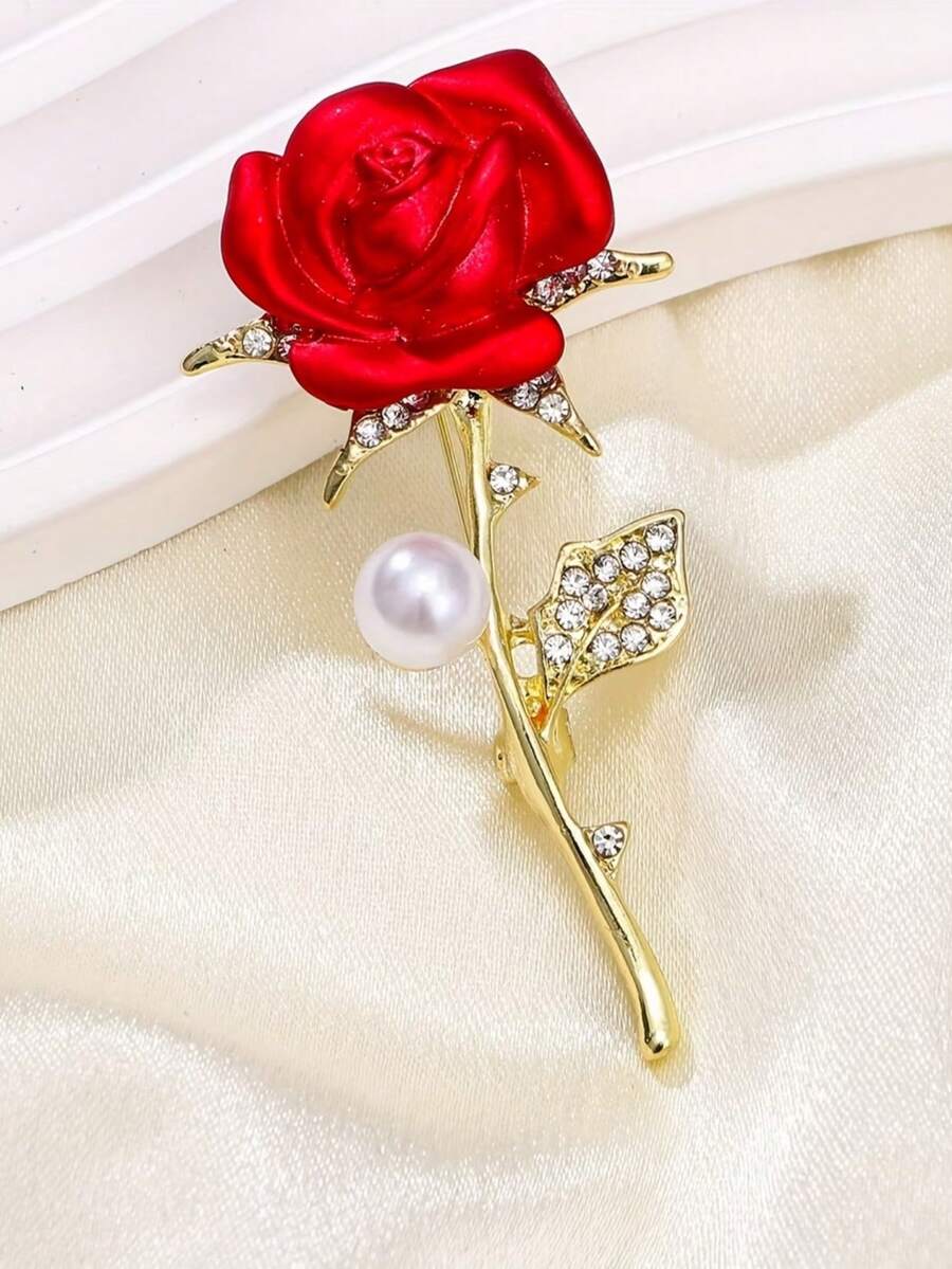亮麗玫瑰胸針，優雅奢華設計，適合作為節日禮物與家庭聚會禮物