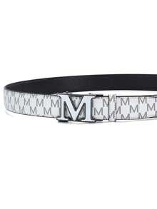 Men Monogram M Letter Automatic Buckle PU Leather Belt, Business Casual Waist Strap For Jeans Pants - Multicolor - View 6