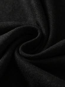 Camiseta Minimalista para Hombre con Estampado de Plumas en Tinta Negra y Roja, Cuello Redondo, Estilo Casual de Verano, Ropa Urbana Moderna para Uso Diario - Negro - Ver 5