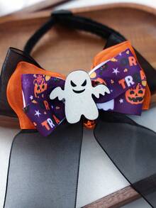 1pc Pet Accessory Dog Cat Small Dog Puppy Happy Puppy Teddy Bichon Pomeranian Cute Casual Fashion Accessory Halloween Gauze Collar - Ghost - Multicolor - View 8