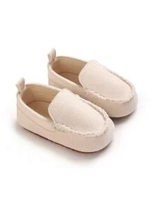 Fashion Solid Color Infant Casual Flat Shoes, Newborn Soft Sole Comfortable Walking Shoes - White - View 2