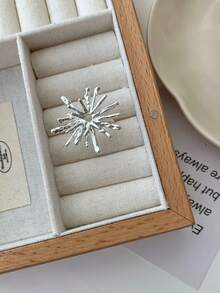 1pc Blooming Fireworks Ring Open Adjustable Niche Asymmetrical Copper Ring Dating Gift Daily Wear - Open Ring - View 15
