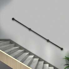 ZhdnBhnos Stair Handrail, 8 Feet Handrails For Stairs, Galvanized Metal Industrial Pipe Railing Indoor Pipe Stair Railing With Wall Mount Support, Round Corner - 8ft - View 10