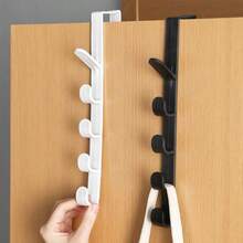 3pcs/Pack Over-The-Door Clothes & Hat Hooks - Black Multi-Functional Towel Rack | Space-Saving Vertical Hook Rack | No-Drill Over-The-Door Towel Rack (Suitable For Bathroom And Bedroom) (3/1pcs Optional) - View 4
