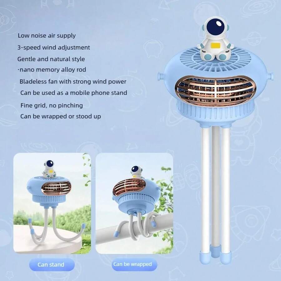 Baby Stroller Cooling Fans - Blue - View 1