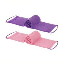 African Mesh Long Back Exfoliating Bath Towel Double Sided Gentle Rough Skin Scrubber Hanging Strap Shower Loofah For Daily Use - Multicolor - View 9