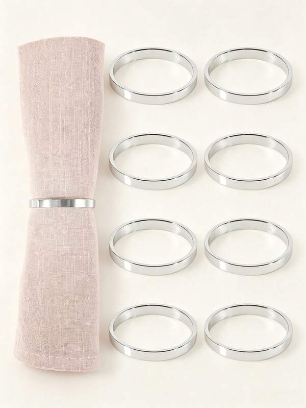 4-24pcs Metal Polished Single Ring Napkin Holders, Napkin Rings Suitable For Wedding, Dinner Party, Table Decoration