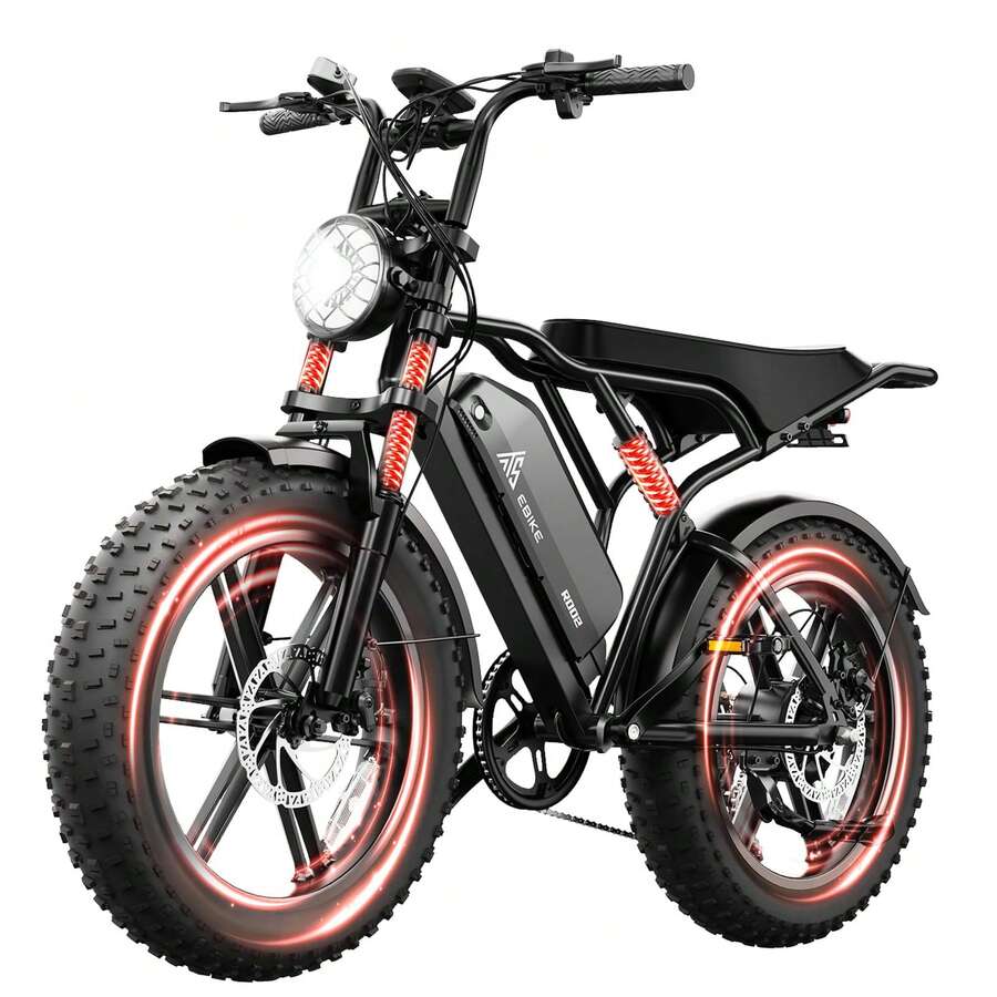 TST Electric Bike For Adults 749W Peak 20" Fat Tire All-Terrain E-Bike 60 Miles Electric Dirt Bike - 48V 15AH Battery - 黑色 - 查看 1