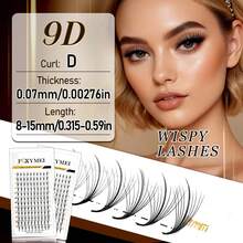 FOXYMEI 12 Rows Fluffy Pre-Made Eyelash Fans C/D Curl 9D Pointed Tip Lash Extensions 8-15mm Natural Soft Handmade Woven Lash Extensions Imported Material Pre-Made Voluminous Eyelash Fans Soft Lightweight Natural False Eyelashes - View 10