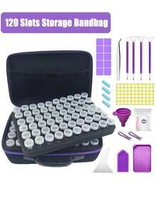DIY Purple/Blue Diamond Painting Tool, A Multi-Function Portable Tool Storage Bag, Suitable For Mosaic Art, And A Great Gift For Diamond Painting Enthusiasts. - A - View 3