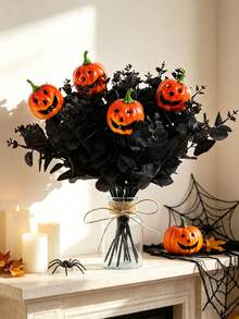 30pcs Halloween Decoration Branches Set - Black Branches And Pumpkin Lantern Branches, Suitable For Halloween Party Decoration, Horror Center Decoration, Home Decor, Room Decor, Bedroom Living Room Tabletop Decoration - Multicolor - View 3