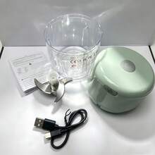 電動迷你食物切碎機-小型便攜式廚房電器,無線電動大蒜切碎機與迷你食物處理機,便攜式迷你食物處理機,可充電蔬菜攪拌機(輕量化設計,適用於堅果、辣椒、洋蔥)塑膠材質,蔬菜切碎攪拌機 - 彩色 - 查看 16