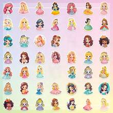 50/100/150pcs Princess Stickers, Vinyl Waterproof Stickers, Suitable For Laptop, Skateboard, Water Bottle, Computer, Phone, Cartoon Stickers For Teens And Adults - Multicolor - View 7