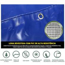 Lona 2x2 3x2 3x3 4x3 4x4 5x3 5x4 5x5 6x3 6x4 6x5 Reforçada Piscina Construção Impermeável + 10M Corda - 4*4M - Visão 9