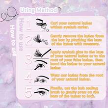 7 Pairs Natural Long Curly Voluminous Transparent Stem Cross Fishtail False Eyelashes, Suitable For Daily/Date/Holiday/Party/Gathering/Wedding/Work Goddess Makeup - Black - View 6