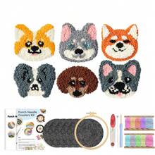 6pcs/1set Kit Sulam Jarum Tusuk Tema Anjing Lucu, Cocok Untuk Pemula Dewasa. Set Jarum dan Benang Sulam Buatan Tangan Lengkap, Termasuk Bingkai Sulam dan Buku Panduan. Kit Sulam Jarum Tusuk untuk Pemula, Cocok Untuk Dekorasi Rumah, Hadiah Liburan. - Berbagai gaya - View 3