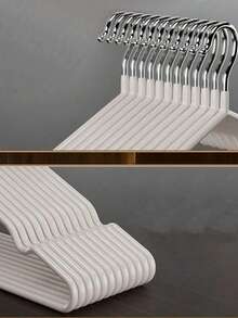 20pcs Non-Slip Metal Dipped Clothes Hangers, Nordic Style Adult Clothes Hangers - White - View 8