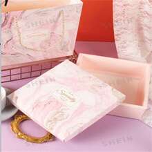 French Luxury Marble Pattern Gift Box Set, Anniversary Valentine's Day Gift Empty Packaging With Tote Bag Combination, Random Rope Color, Suitable For Daily Shopping, Gift Giving, Convenient And Elegant - Multiple Styles - View 4