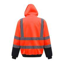 Yoko Mens Hi-Vis Pullover Hoodie - Orange/Navy - View 2