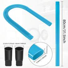Dryer Vent Cleaning Kit, 80cm Flexible Flat Vacuum Hose Attachment With 35mm & 38mm Adapters, Dryer Lint Remover For Most Vacuum Cleaners, Fire ProtectionDryer Exhaust Duct Cleaner For Tight Spaces - Hose Connection Kit - View 3