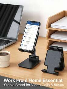 1pc Foldable Adjustable Phone Stand, Portable Non-Slip Tablet Holder, Universal Phone Holder, Multi-Purpose Desktop Accessory, Suitable For Home Office Travel, Back To School, Summer Supplies, Ideal Birthday And Holiday Gift, Phone Accessory, Phone Stand, Christmas Home Decor, Back To School, Autumn Decor - Multicolor - View 4
