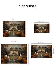 1 pieza Impresión en lienzo de arte de pared de casa embrujada de Halloween sin marco, póster de paisaje primitivo de otoño con calabaza, decoración rústica de granja de otoño para apartamento, sala de estar, dormitorio, dormitorio universitario, regreso a la escuela, pósteres divertidos, decoración vintage, regalo único - Casa embrujada - Ver 8