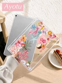 Ayotu 1件透明保護殼，適用於 iPad 第10代 (10.9 吋)，超清晰硬質壓克力外殼，高級簡約設計，優雅桌面配件 - 彩色 - 查看 4