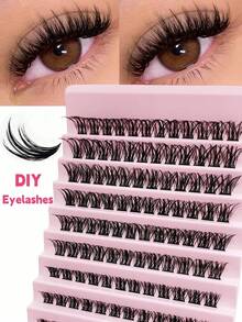 LIMEIKAI 120 Clusters False Eyelashes, 8-16mm, Thin Natural, D Curl, Fluffy Clusters, DIY Eyelash Extension, Eyelash Clusters, Individual False Eyelashes, False Eyelashes, False Eyelashes - C - View 2