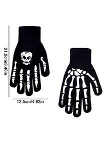 New Halloween Glowing Skeleton Gloves, Grim Reaper Bone Full Finger Gloves, Suitable For Cycling And Halloween Parties - Multicolor - View 4