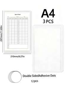2/3/5/10pcs (With Adhesive) Hollow Transparent Acrylic Schedule Planner Display Stand & To-Do List Frame, A4 Reusable Dry-Erase Chore Chart Holder, Aesthetic Desktop Decor, Suitable For Room Decoration & School Locker Organization - Multiple Specifications - View 13