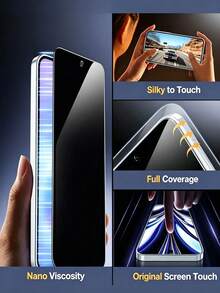 MSRI 适用于三星 Galaxy S20 FE、S21 FE、S23 FE、A02、A02S、A03、A03S、A04、A04S、A05、A15、A23、A24、A25、A31、A34、A35、A50、A50S、A54、A55、A72 系列的 1 片隐私钢化玻璃屏幕保护膜，日常防护，办公/居家隐私屏幕，防水防刮，手机配件 - 黑色 - 查看 8