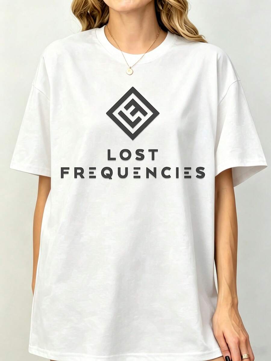Losts Frequencies Minimal Logo Graphic Premium Unisex T-Shirt For Summer Autumn Fan Gift - 白色 - 查看 1