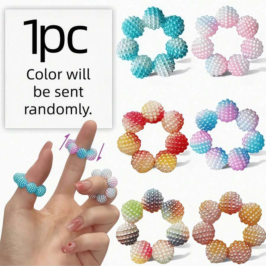 1/5/10/Piezas Anillos Sensoriales con Cuentas Espinosas, Colores Aleatorios - Diseñados para Alivio del Estrés, Anillos Ajustables para Dedos, Degradado Multicolor. Adecuado para Adultos, Masajeador de Dedos. Diferentes Anillos de Alivio del Estrés con Cuentas Espinosas Táctiles, Colores Aleatorios