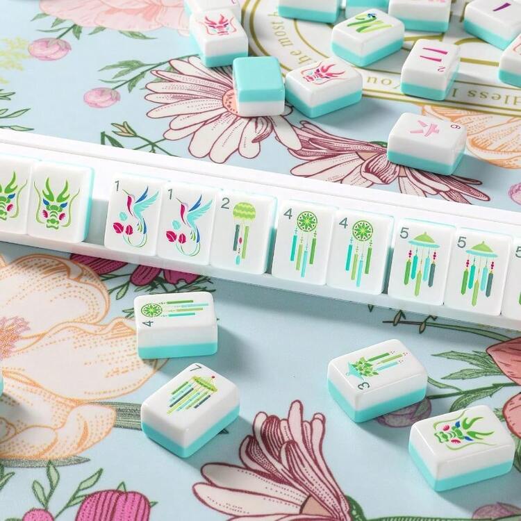 Savannah Chimes American Mahjong Set Garden 160 Tiles With Bag