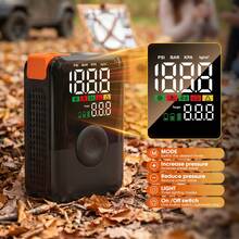 Carsun Tire Lnflator Portable Air Compressor Tire Air Pump, With Colorful Digital Display, Dual-Screen Digital Version, 150PSI Portable Bicycle Pump, With Bright LED Light For Nighttime, Car Accessory - Suitable For Cars, Motorcycles, SUVs, RVs, - Wireless - View 4
