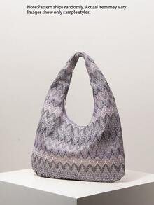 (Patrón Aleatorio) Bolso de hombro, Estampado floral, Bolso tote, Conjunto para fiesta de noche, Bolso de baile, Accesorios de baile, Suministros para bodas, Bolso de mano elegante para mujer, Regalo para mujer - Multicolor - Ver 2