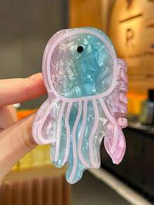 1pc Cute Colorful Jellyfish Hair Clip, Exclusive Design Personalized High-End Hair Clip, Hair Claw, Half Clip, Fashion Hair Accessory - Multicolor - View 2
