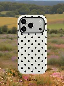 GIIPPA 1pc Cream White Base With Black Polka Dot Pattern Design, Phone 17 Pro Max Phone Case, Compatible With Phone 16 Pro Max, 15 Pro Max, 14 Pro Max, Korean-Style High-End Fashion Fun Phone Case, Compatible With 11/12/13/14/15/16 Pro Max Plus, Elegant Design Suitable For Men And Women, Perfect Gift For Girlfriend On Christmas, Valentine's Day, Easter, Wedding Season And Birthday! - Multicolor - View 7