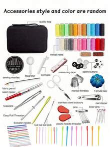 Portable Sewing Tool Box, Home Sewing Tool Set, Includes Sewing Supplies And Accessories, Multi-Color Thread, Needle And Thread Set, Suitable For Small Repairs And Maintenance, Basic Mini Travel Sewing Kit, Emergency Repair Use - Multiple Styles - View 3