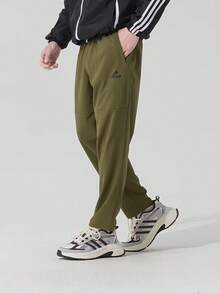 Adidas New Men's Straight Leg Casual Sports Pants, Quick-Dry Breathable Running Training Fitness Trousers - Olive Green - View 1