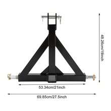 3 Point Trailer Hitch Tractor Drawbar Hitch Adapter 3 Point Trailer Hitch With 2" Receiver - Black - View 3
