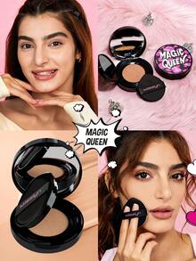 MISSLYN 1pc Magic Queen Cushion Foundation, Lightweight Buildable Coverage, Soft Matte Finish, Smooth Blending, Face Base Makeup, Daily/Travel/Summer, Soft Glam/Glass Skin/Y2K, Cushion Foundation, Halloween Makeup - #110 IVORY DREAM - View 8